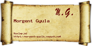 Morgent Gyula névjegykártya